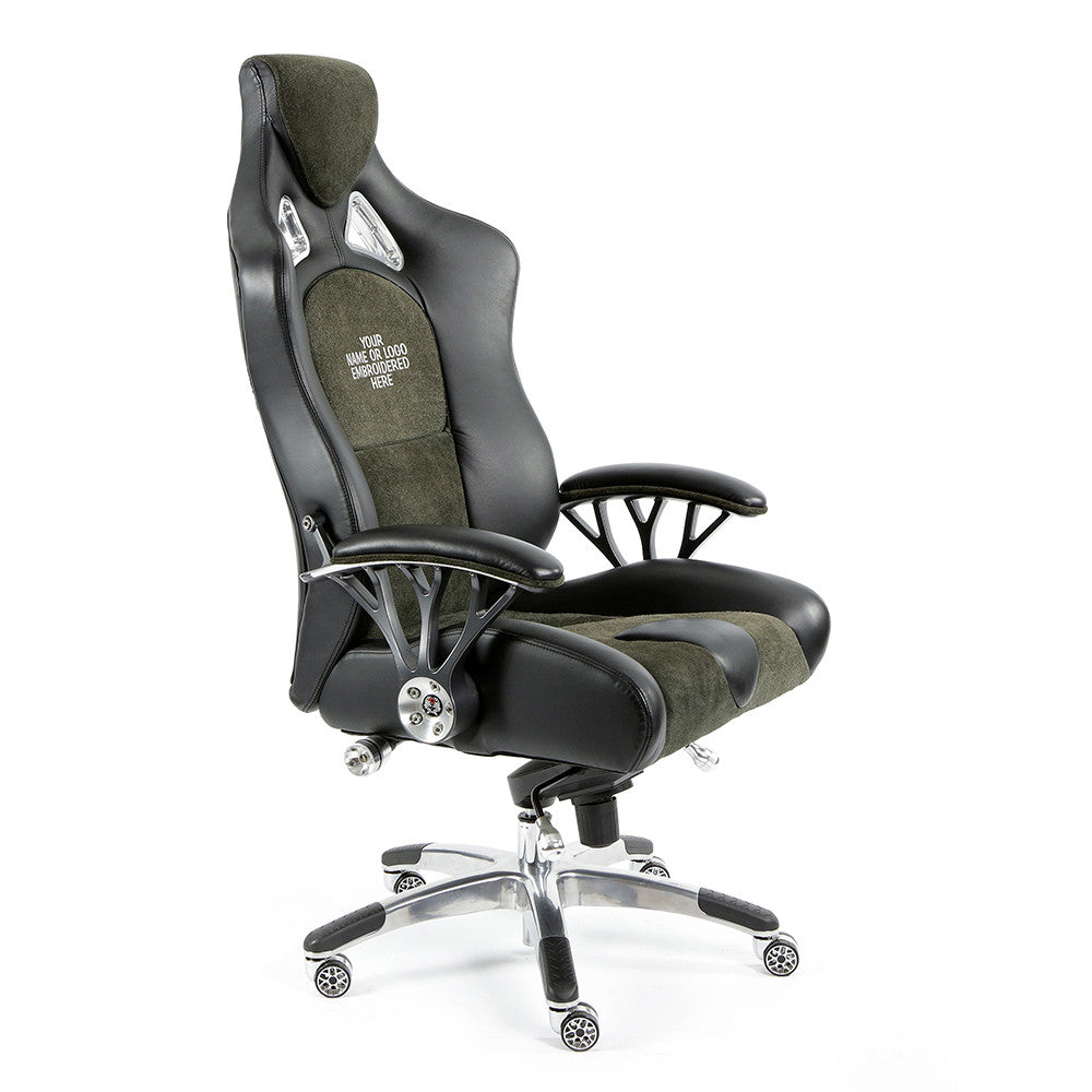 ProMech Racing Speed-998 Office Racing Chair Shadow Alcantara Italian Leather Executive Office Chair Bucket Seat Computer Chair Gaming Chair