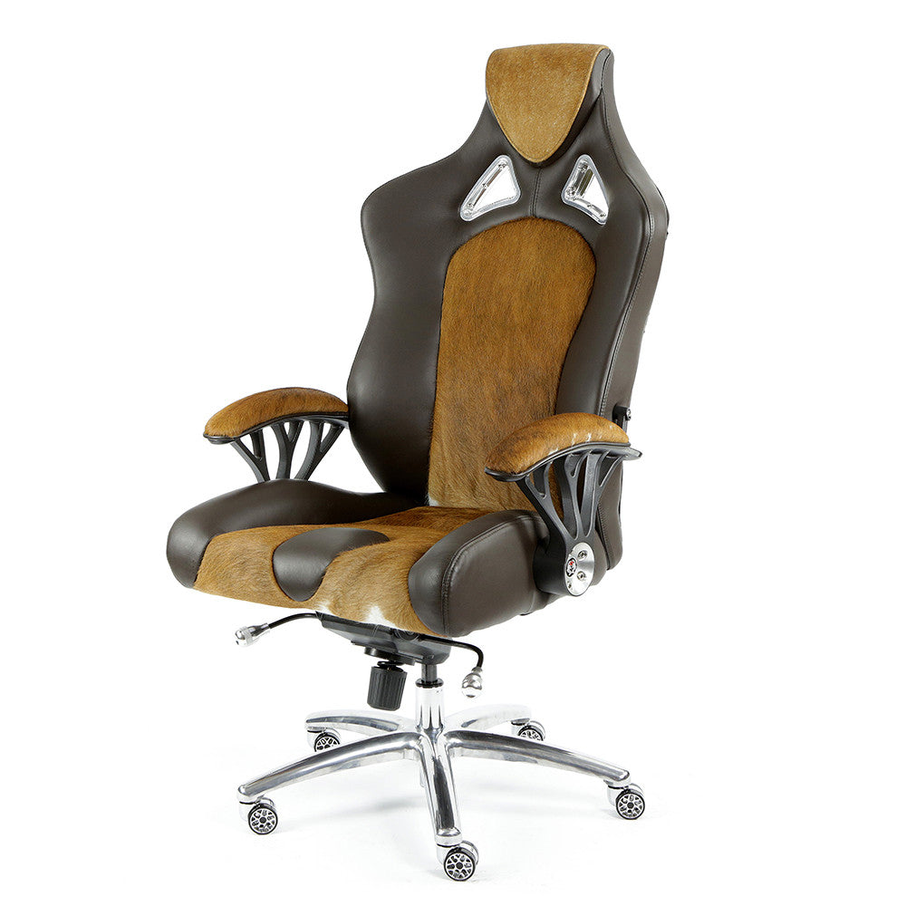 ProMech Racing Speed-998 Office Racing Chair Brown Cowhide